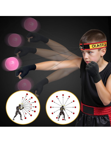 Bola de Boxeo OLIKER JY para Niños con Guantes y Cintas Ajustables