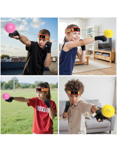 Bola de Boxeo OLIKER JY para Niños con Guantes y Cintas Ajustables