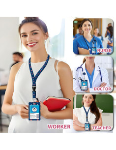 Porta Credencial Retráctil AQXV con Llavero y Clip Giratorio 2