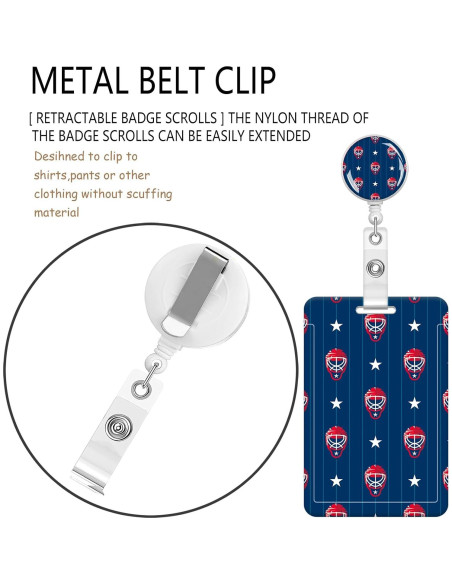 Porta Credencial Retráctil AQXV con Llavero y Clip Giratorio