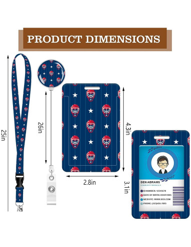 Porta Credencial Retráctil AQXV con Llavero y Clip Giratorio