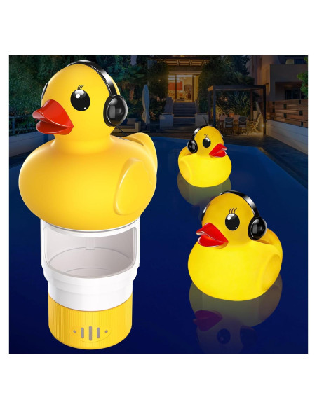 Flotador de Cloro Solar Amarillo Chsuiwe con Luz y Flujo Ajustable