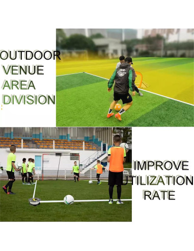 Cinta de Marcado de Campo 70m LQDMAER con Sacos de Arena