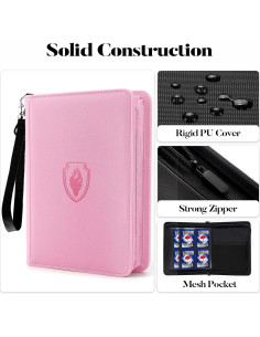 Carpeta de Tarjetas Fabmaker 4 Bolsillos Rosa 320 Tarjetas 2