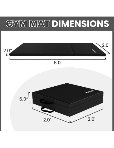 Colchoneta de Ejercicio Plegable Fitvids 183x61cm 5cm Alta Densidad