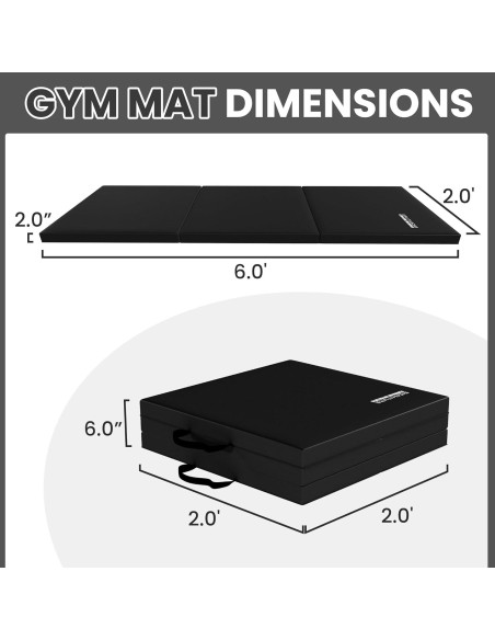Colchoneta de Ejercicio Plegable Fitvids 183x61cm 5cm Alta Densidad