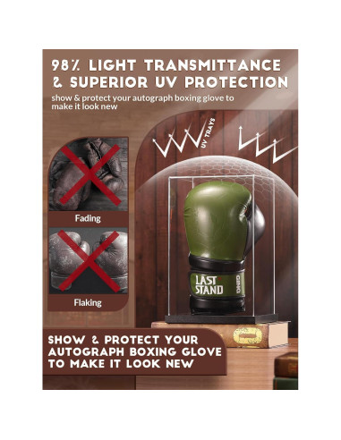 Caja de Exhibición JupDec para Guante de Boxeo Acrílico