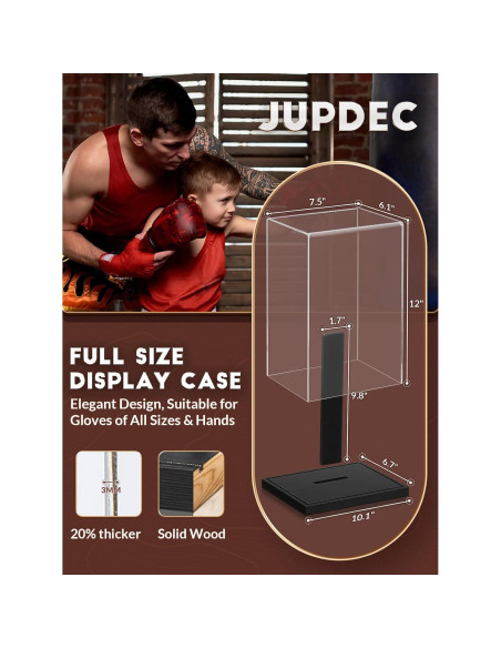 Caja de Exhibición JupDec para Guante de Boxeo Acrílico