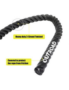 Cuerda de Batalla Max4out 3.81 cm x 9.14 m Poliester Negro 2