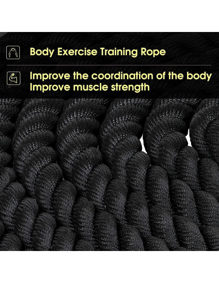 Cuerda de Batalla Max4out 3.81 cm x 9.14 m Poliester Negro