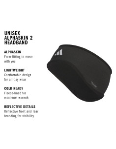 Banda para la cabeza Adidas Alphaskin - Ajuste seguro y absorbente 2