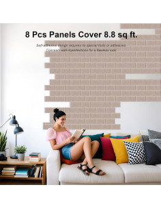 Paneles Acústicos WoveN SounD Ladrillo 40.6x30.5 cm - Paquete de 8 2