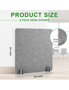 Divisor Acústico de Escritorio Kisston 6 Pack 60x60 cm Gris 2