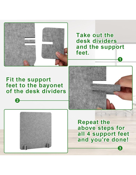 Divisor Acústico de Escritorio Kisston 6 Pack 60x60 cm Gris