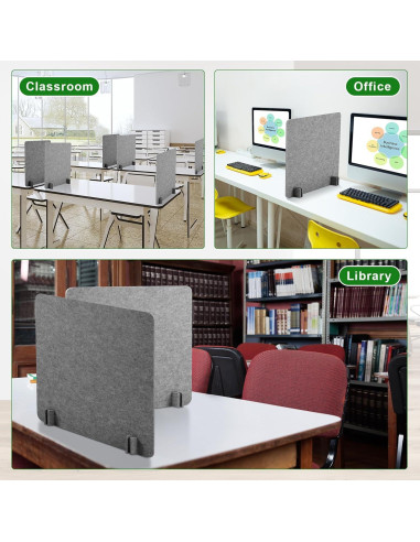 Divisor Acústico de Escritorio Kisston 6 Pack 60x60 cm Gris