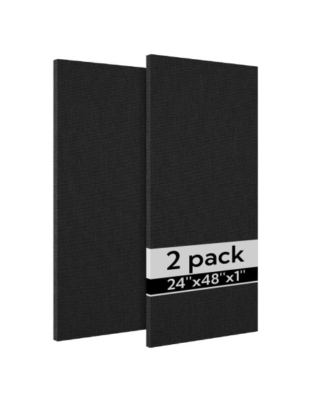 Paneles Acústicos Olanglab 2 Pack 61x122 cm Aislantes Sonido Negro