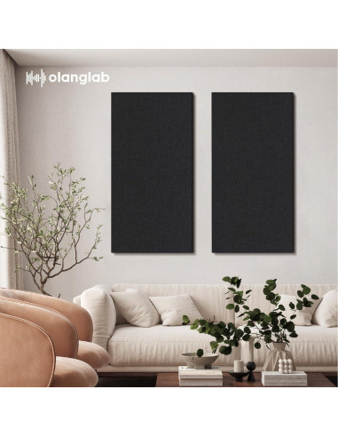 Paneles Acústicos Olanglab 2 Pack 61x122 cm Aislantes Sonido Negro