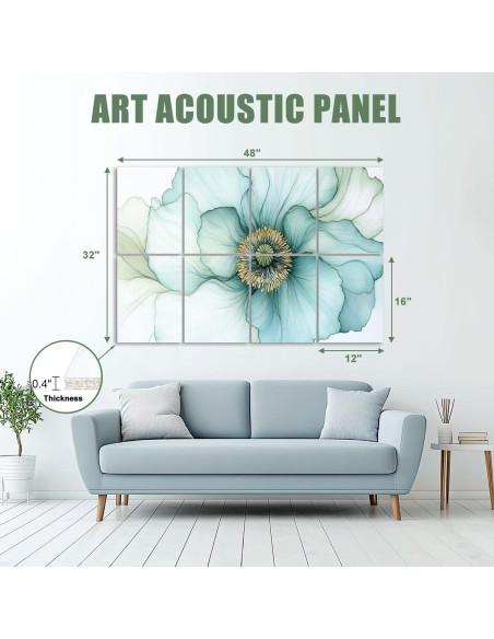 Paquete de 8 Paneles Acústicos Absorbentes de Sonido 121.9x81.3cm