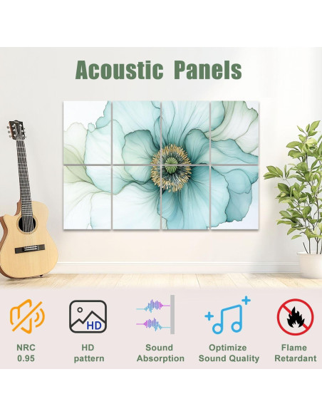 Paquete de 8 Paneles Acústicos Absorbentes de Sonido 121.9x81.3cm