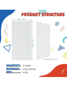 Paquete de 5 Paneles Acústicos EVENRISING 120x60 cm Aislantes 2