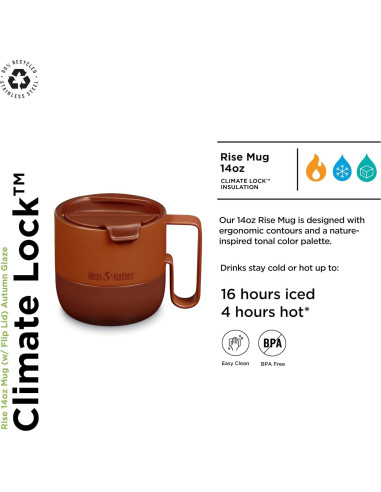 Taza Aislada Klean Kanteen Rise 414 ml Acero Inoxidable Esmalte Otoñal