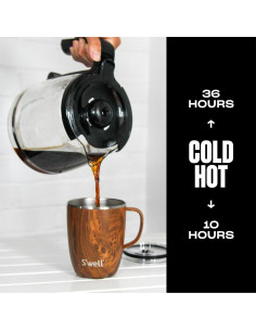 Taza de Acero Inoxidable S'well 12oz con Asa Madera de Teak 2