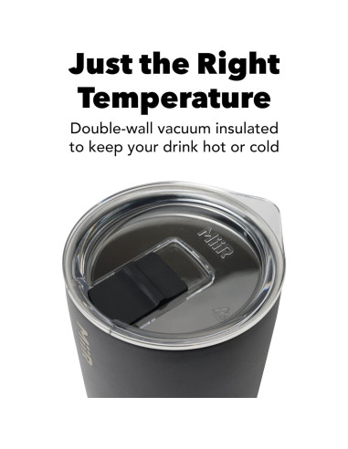 Vaso Aislado MiiR 355ml Acero Inoxidable Negro con Tapa