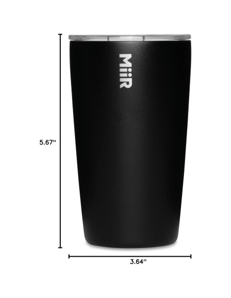 Vaso Aislado MiiR 355ml Acero Inoxidable Negro con Tapa