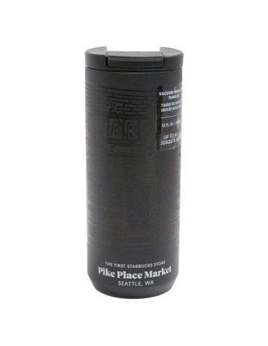 Taza de Acero Inoxidable Starbucks 12 oz Negra Aislada