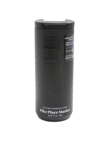 Taza de Acero Inoxidable Starbucks 12 oz Negra Aislada