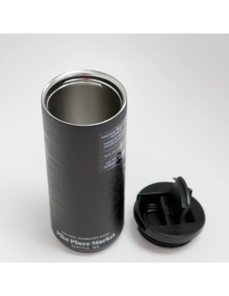 Taza de Acero Inoxidable Starbucks 12 oz Negra Aislada