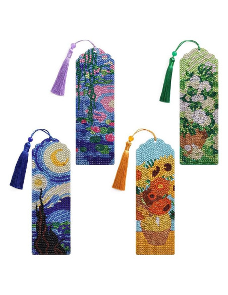 4 Marcadores de Diamante Van Gogh y Monet - Arte DIY