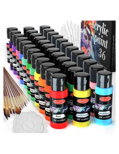 Juego de Pintura Acrílica HissiCo 55PCS 36 Colores 60ml