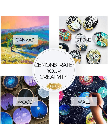 Juego de Pintura Acrílica HissiCo 55PCS 36 Colores 60ml