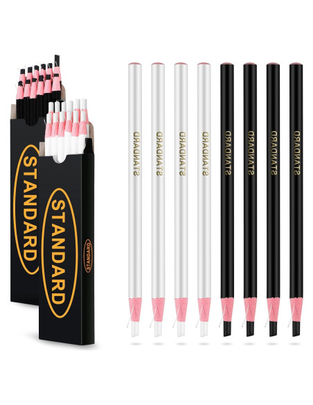 Lápices de Marcado Sabary 24 Pcs Cera Negro y Blanco 16.5 cm