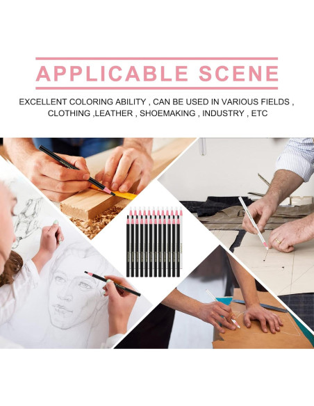 Lápices de Marcado Sabary 24 Pcs Cera Negro y Blanco 16.5 cm