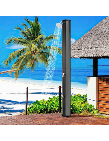 Ducha Exterior Solar Goplus 60 L con Cabezal y Grifo para Jardín