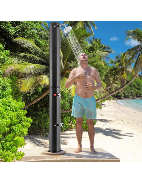 Ducha Exterior Solar Goplus 60 L con Cabezal y Grifo para Jardín