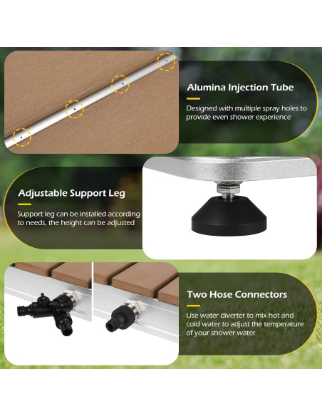 Ducha Exterior Portátil Dyna-Living 400 cm Ajustable