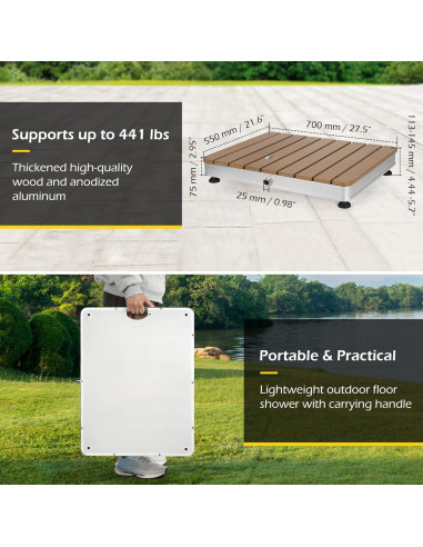 Ducha Exterior Portátil Dyna-Living 400 cm Ajustable