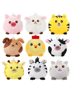 Skylety 9 Mini Animales de Peluche 8 cm Suaves para Regalos
