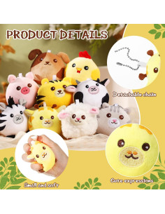 Skylety 9 Mini Animales de Peluche 8 cm Suaves para Regalos 2