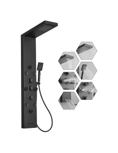 Panel de Ducha 6 en 1 BWE Acero Inoxidable Negro Mate