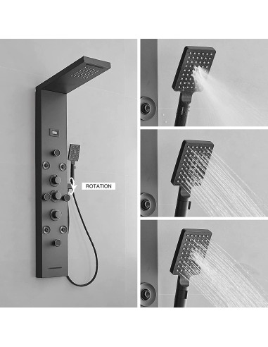 Panel de Ducha 6 en 1 BWE Acero Inoxidable Negro Mate
