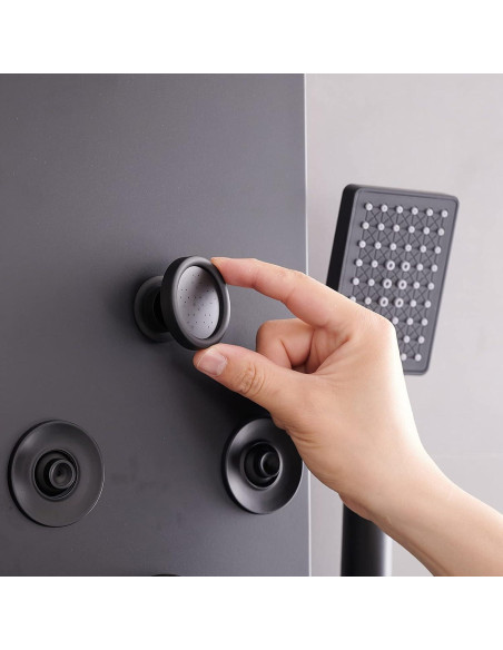 Panel de Ducha 6 en 1 BWE Acero Inoxidable Negro Mate