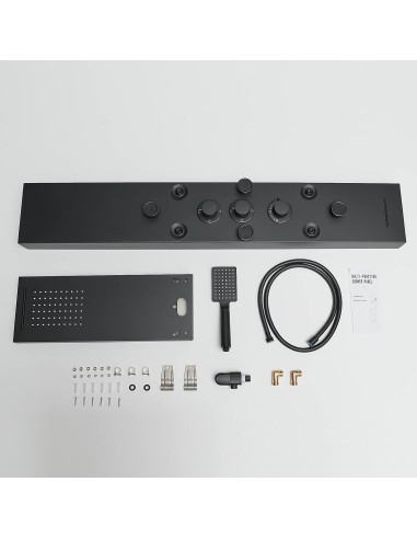 Panel de Ducha 6 en 1 BWE Acero Inoxidable Negro Mate