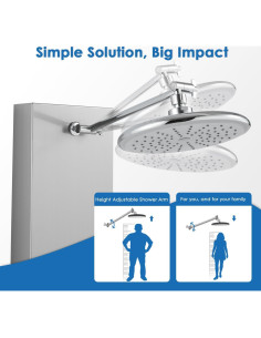 Panel de Ducha ROVOGO Acero Inoxidable 304 4 Funciones 2