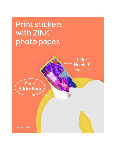 Impresora de Fotos Mini Canon IVY 2 - ZINK Adhesiva 110 Hojas