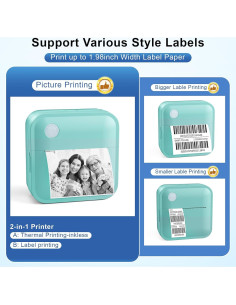 Impresora de Etiquetas Térmica VFU Mini Bluetooth Verde 2