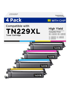 Cartuchos de Tóner iNKPAD TN229XL para Brother MFC-L3780CDW (4 Pcs)